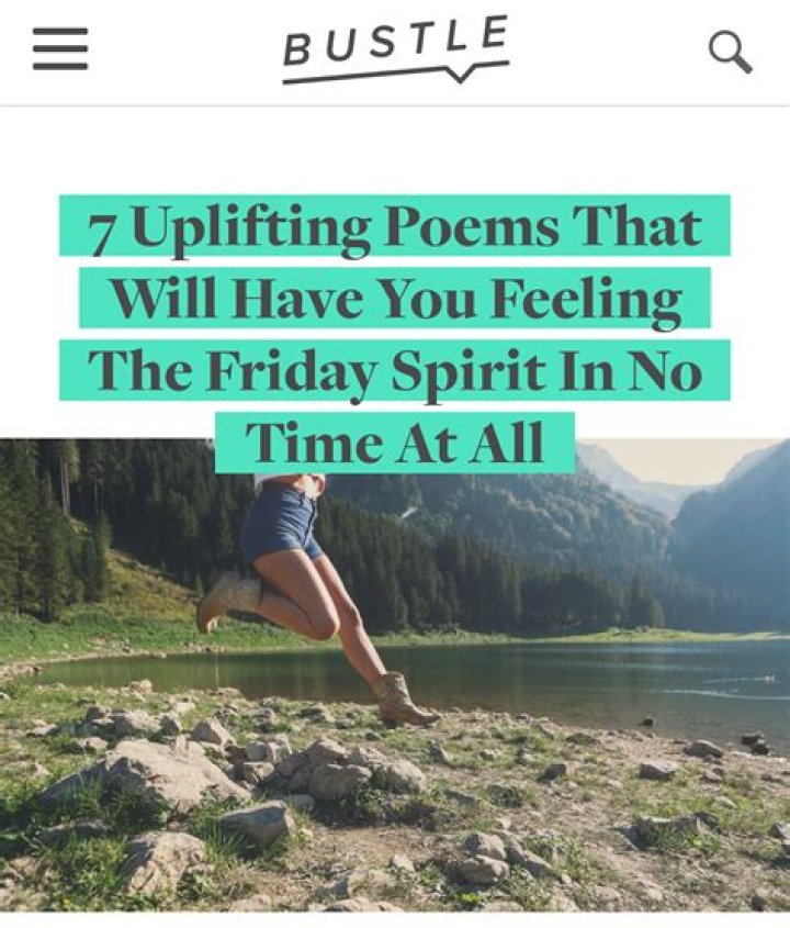 7 Uplifting Poems That Will Have You Feeling The Friday Spirit In No Time At All