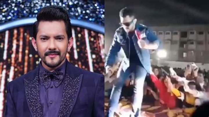 Aditya Narayan gets angry during live concert, hits fan and throws his phone away in crowd; Watch