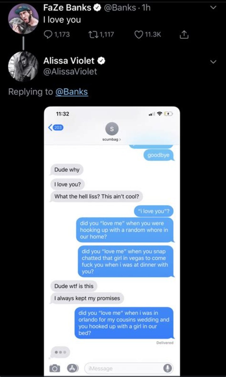 Alissa Violet accuses FaZe Banks of cheating on her multiple times