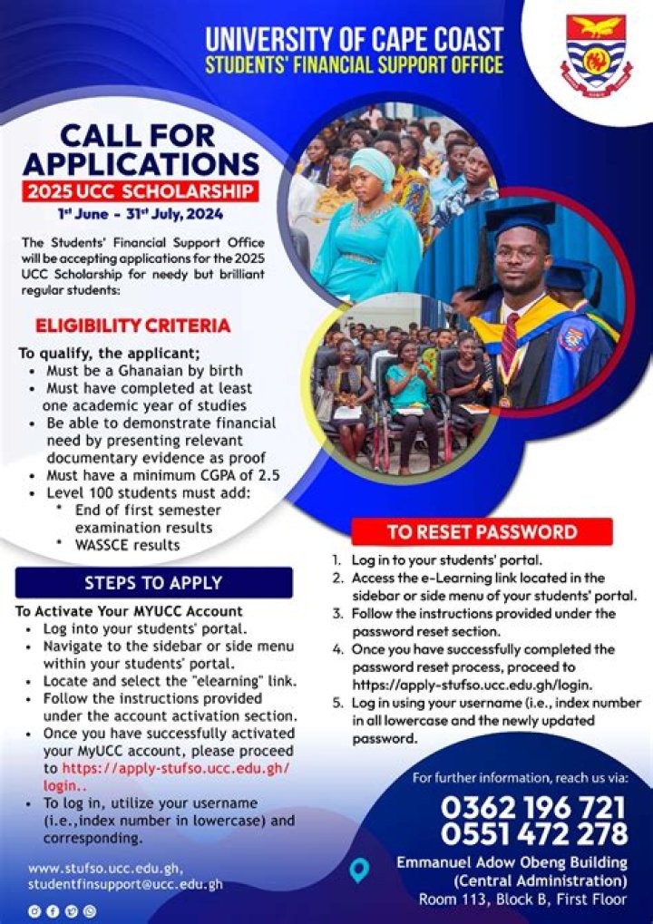 Apply: UCC Scholarships For Brilliant But Needy Students 2024
