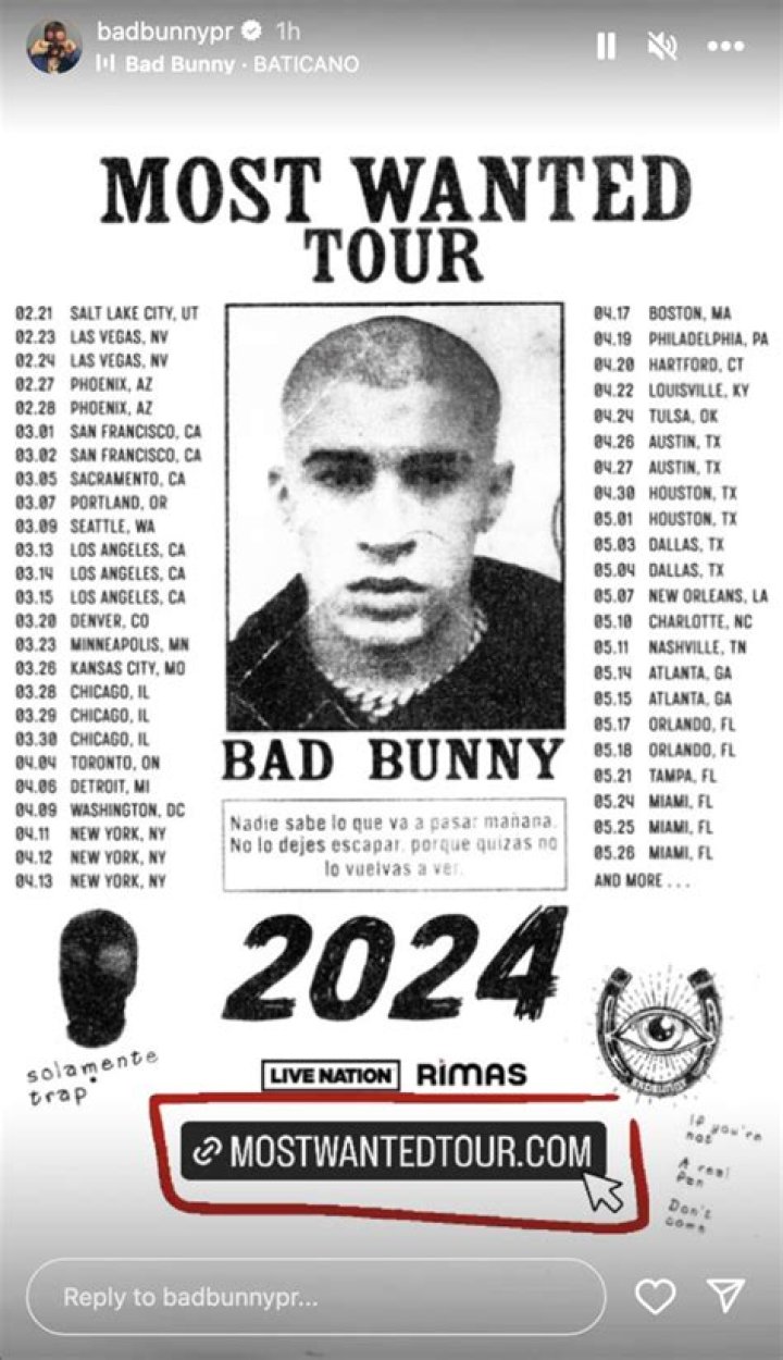Bad Bunny's Most Wanted Tour Tickets 2024