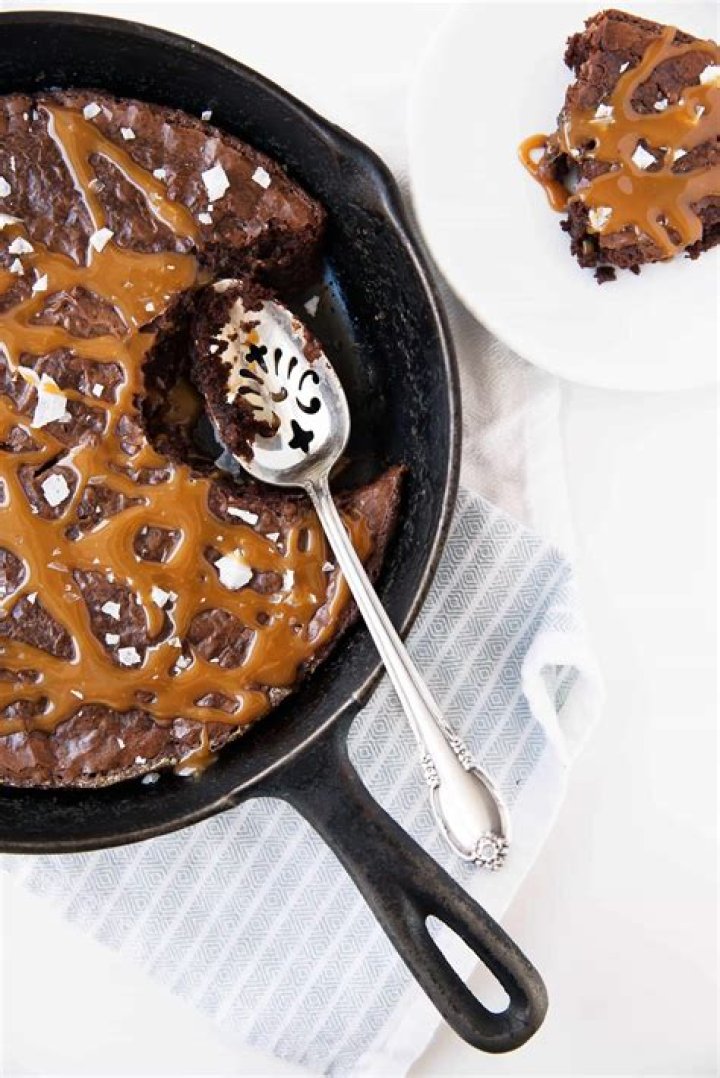 Bake This Salted Caramel Skillet Brownie For An Easy Family Treat
