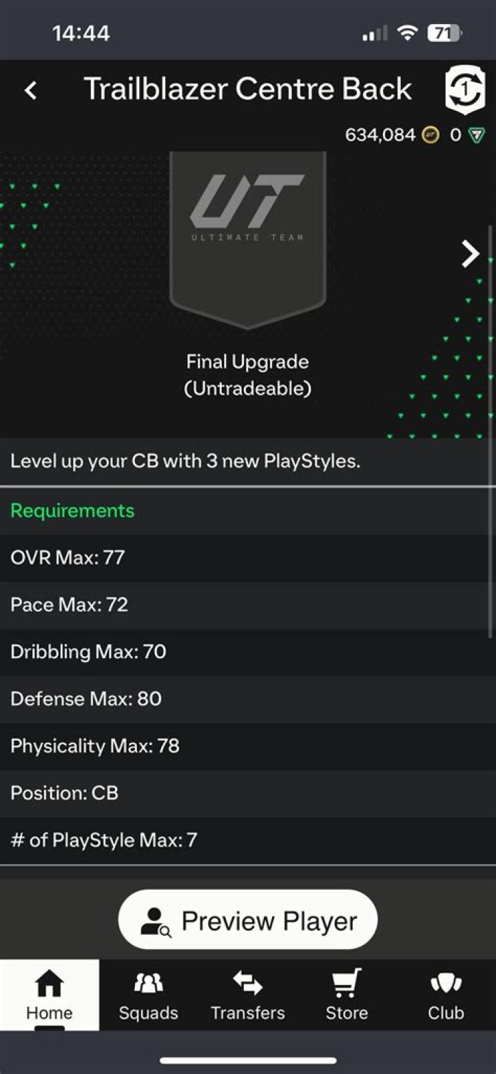 Best Players for Trailblazer Centre Back Evolution Upgrade
