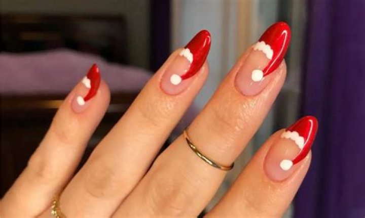 Beyoncé's Red French Manicure Has The Cutest Santa Hat Nail Art