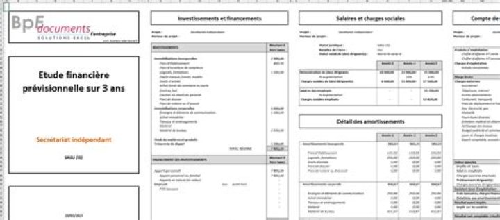 Business plan secrétaire indépendante / Excel / Exemple