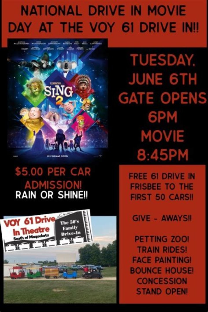 Celebrate Drive In Movie Day at Voy 61 in Maquoketa