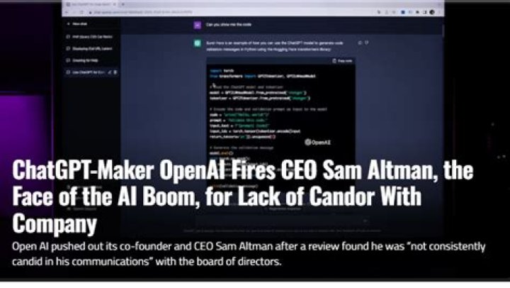 ChatGPT-maker OpenAI fires CEO Sam Altman, the face of the AI boom, for lack of candor with company