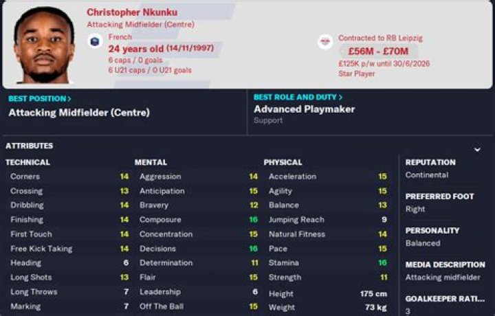 Christopher Nkunku - Stats 23/24