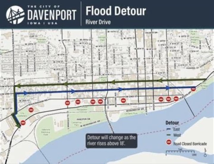 Clinton closing flood gates ahead of rising river