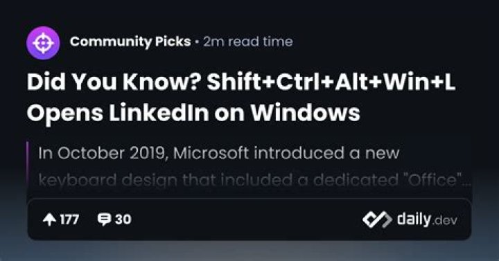 Did You Know? Shift+Ctrl+Alt+Win+L Opens LinkedIn on Windows