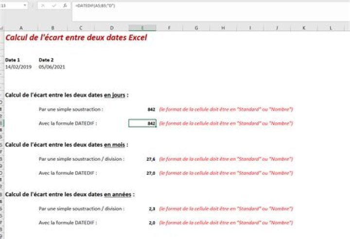 Ecart entre deux dates Excel : comment le calculer ?