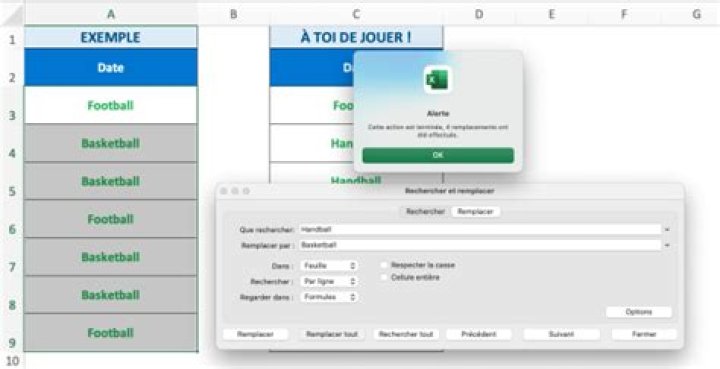 Excel : comment remplacer un mot par un autre ?