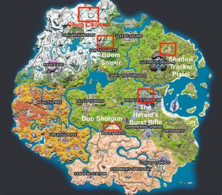 Exotic and Mythic Weapon Locations (Chapter 3 Season 2)