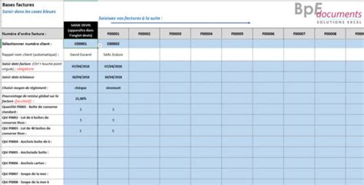 Facture automatique Excel (gratuit) : le modèle idéal