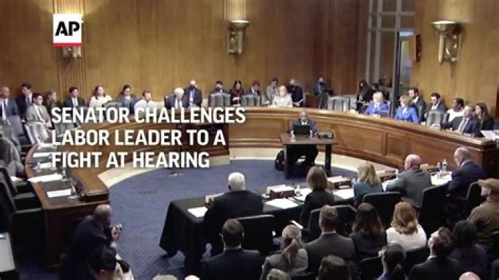 GOP senator challenges Teamsters head to a fight in a fiery exchange at a hearing