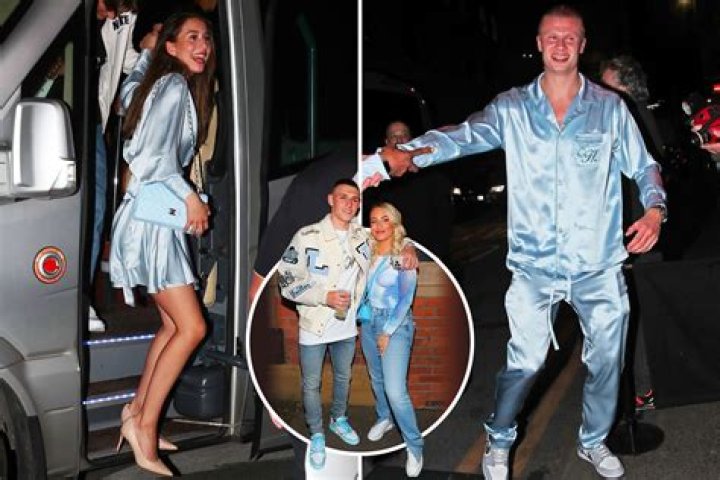 Haaland and girlfriend Isabel wear matching silk pyjamas as Man City stars and Wags party at nightclub after title win