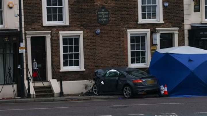 Horror as driver dies after smashing Audi into building in London as police launch probe