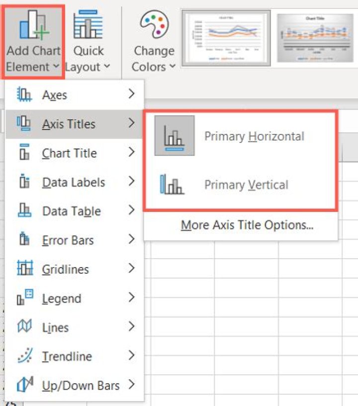 How to Add Axis Titles in a Microsoft Excel Chart