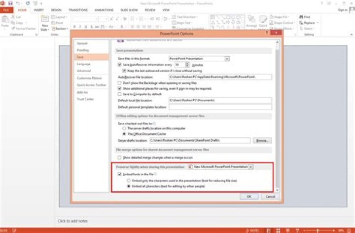 How to embed fonts in powerpoint