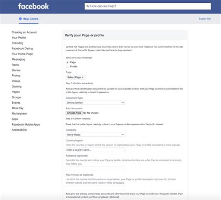 How to get verified on facebook