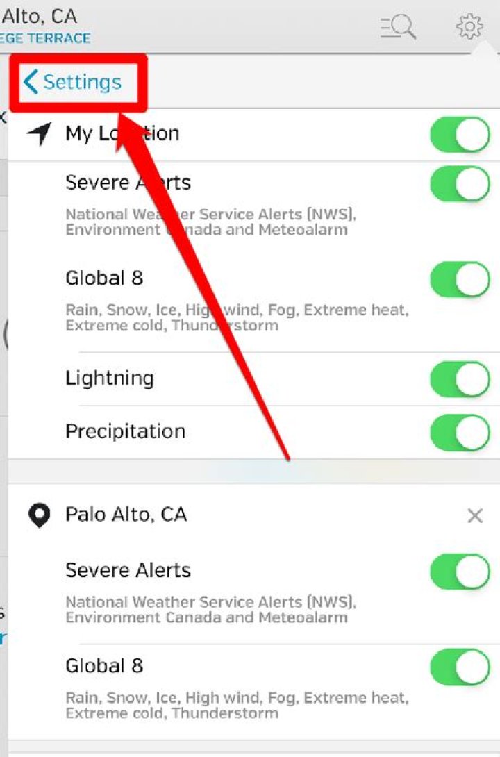 How to get weather channel push notifications in wunderground for iphone or ipad