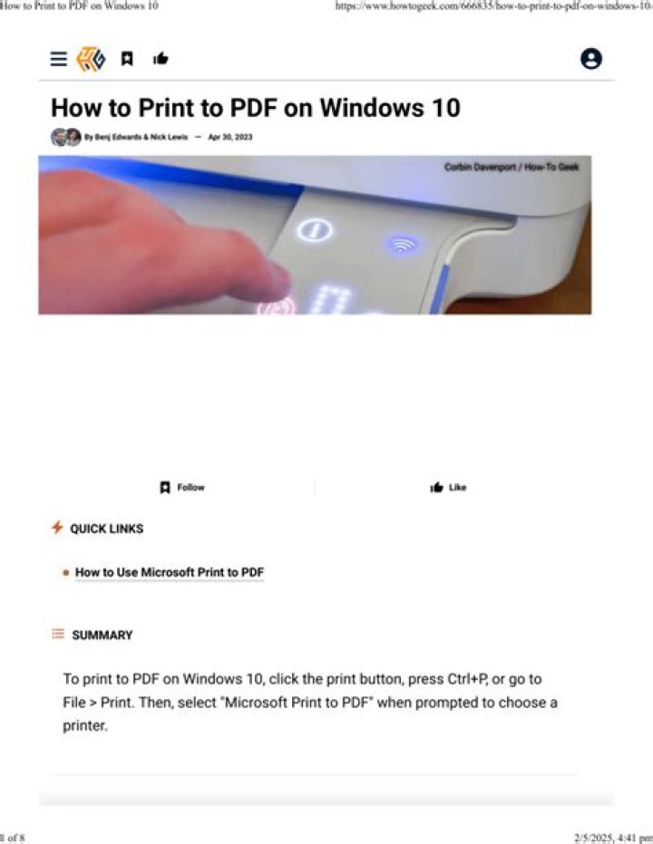 How to print to pdf on windows 10