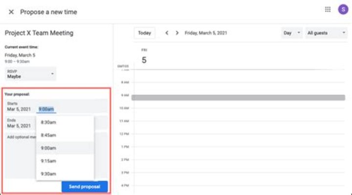 How to Propose a New Time for a Google Calendar Event