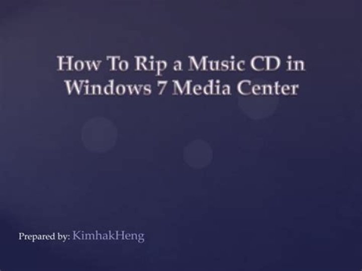 How to rip a music cd in windows 7 media center