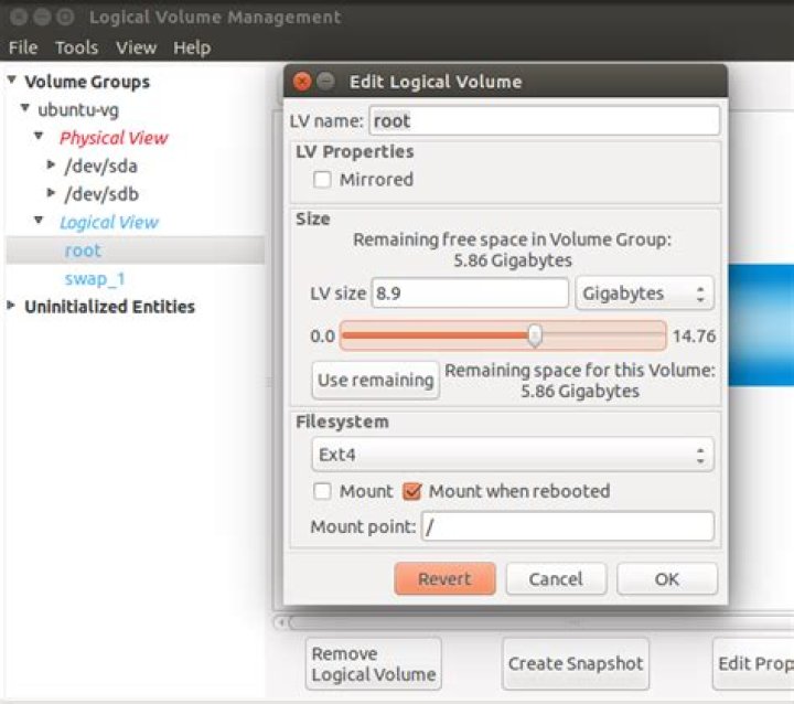 How to use lvm on ubuntu for easy partition resizing and snapshots