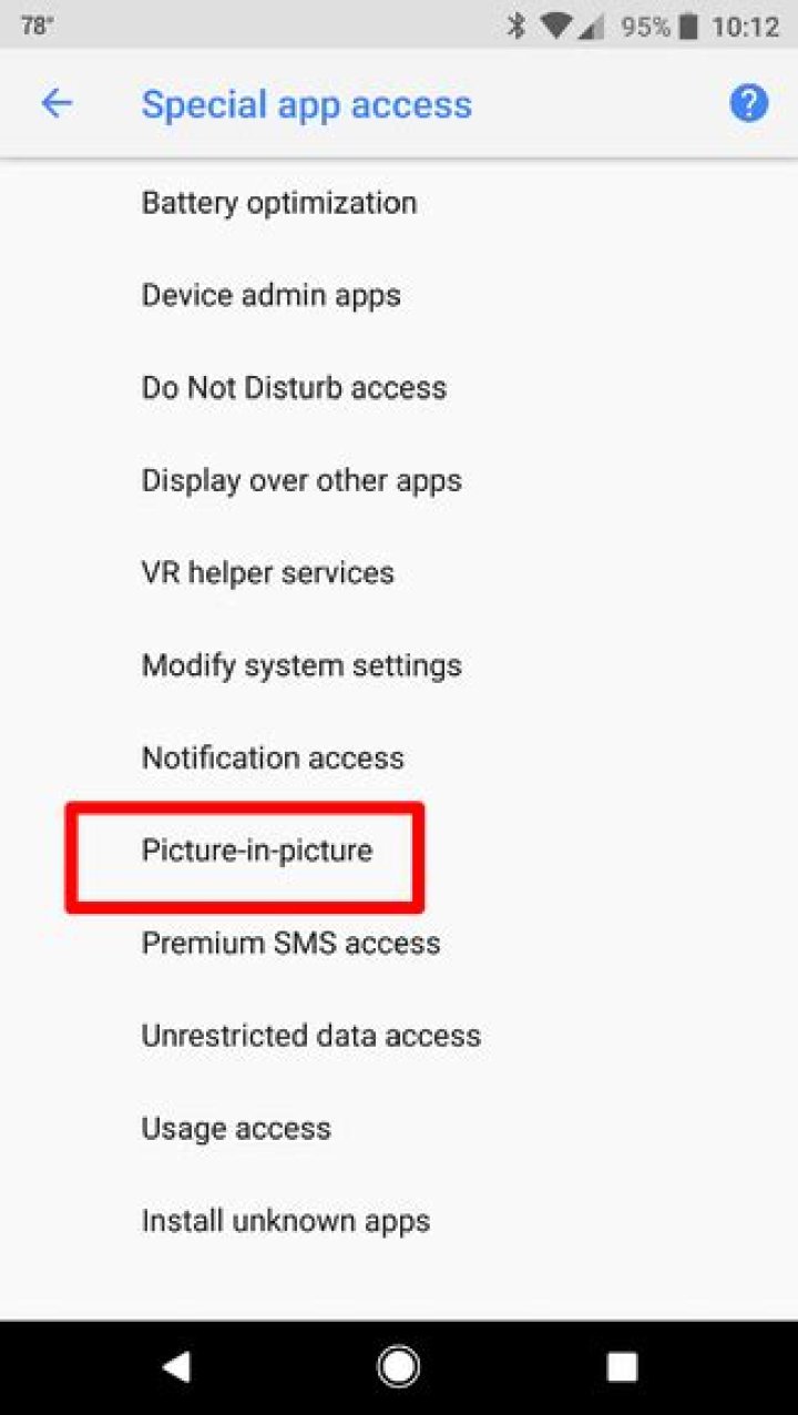 How to use (or disable) picture-in-picture mode in android oreo