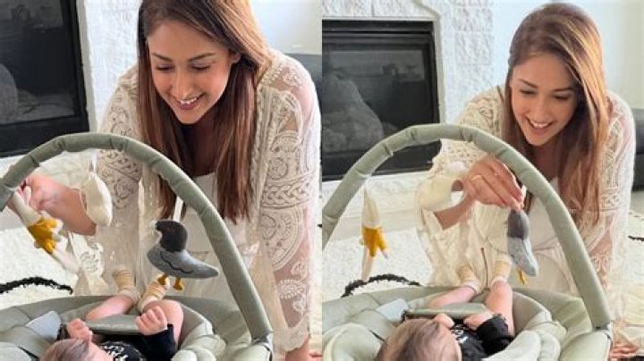 Ileana D'Cruz gets nap-trapped by baby Koa Phoenix Dolan as she attempts to workout; see PIC