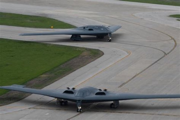 Incredible pics of US stealth bombers who use call-sign 'DEATH' soaring over White Cliffs of Dover