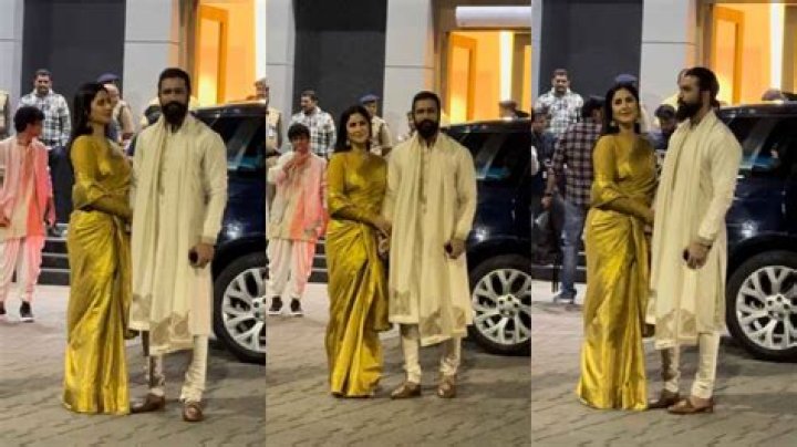 Katrina Kaif opts for a golden Kanjeevaram silk saree for the Ram Mandir inauguration in Ayodhya