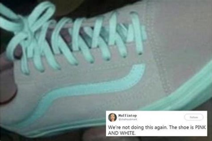 Latest optical illusion sees a shoe appear pink and white to some and grey and green to others . . . but what do YOU see?