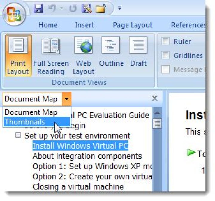 Learn how to use the document map in word 2007