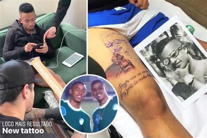Manchester City star Gabriel Jesus gets incredible tattoo tribute to close pal shot dead aged 16
