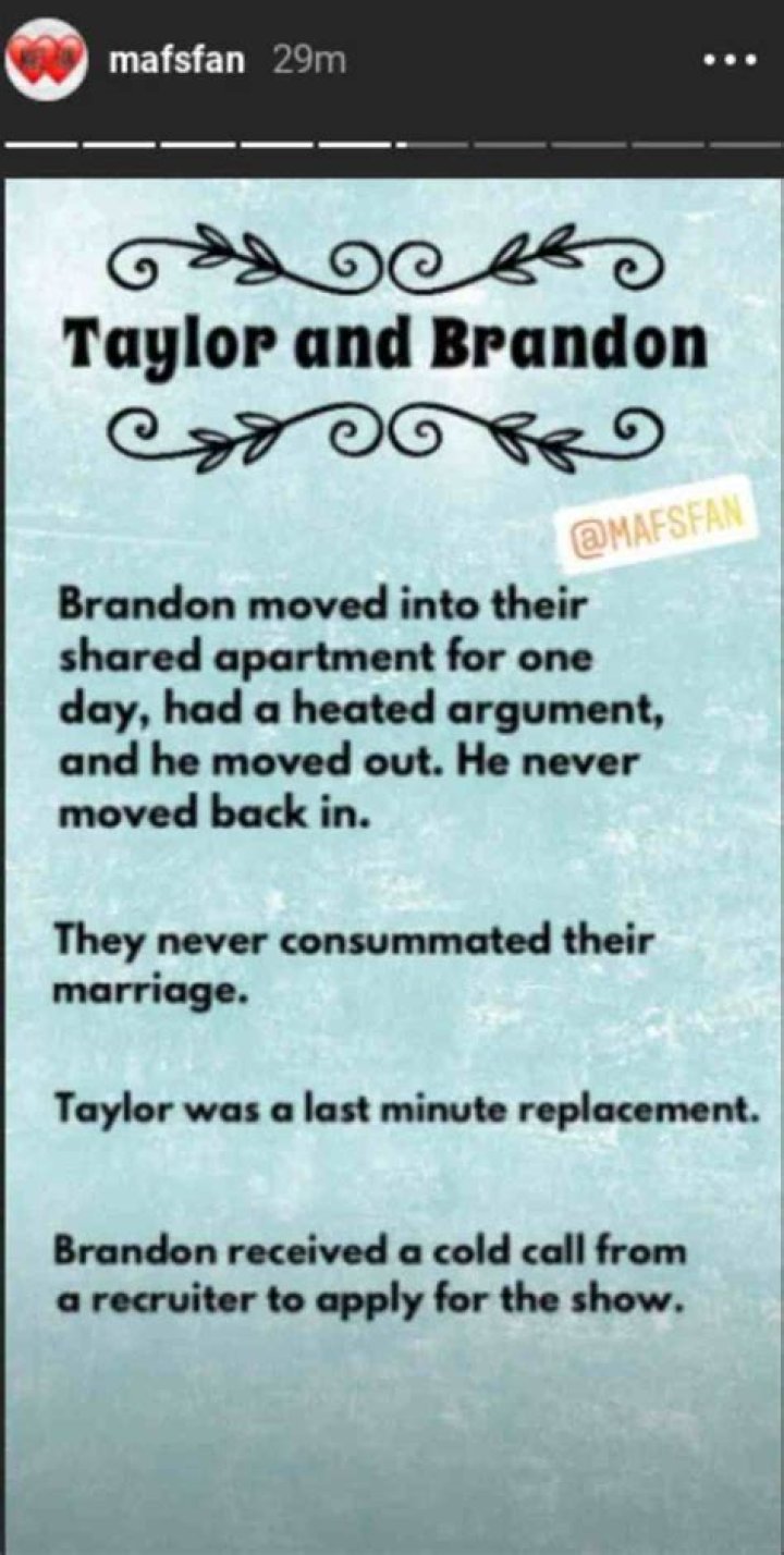 Married at First Sight spoilers: Here’s why Brandon wasn’t invited to the reunion and why annulment from Taylor marriage could be granted