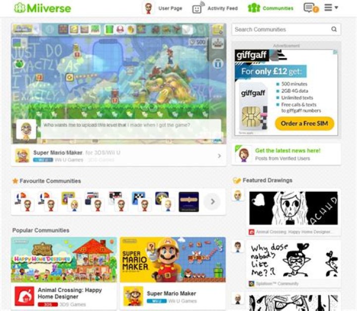 Miiverse Intros Web-Based Ads