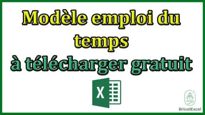 Modèle emploi du temps Excel, 100% gratuit