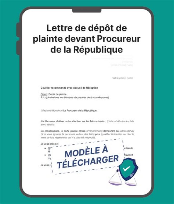 Modèle lettre procureur de la République Word gratuit – crédible