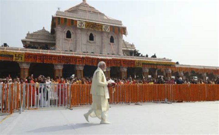 Modi opens Hindu temple built on ruins on razed mosque, in political triumph for prime minister