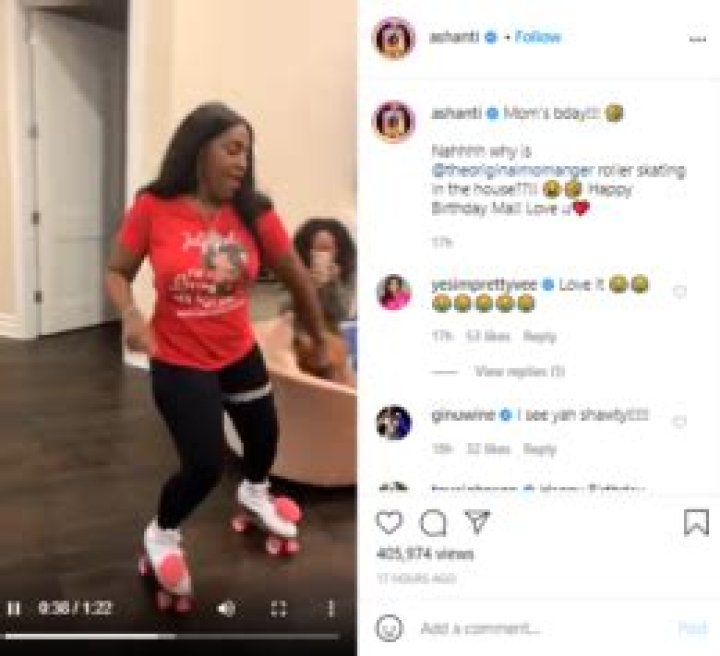 ‘Momma Still Got It’: Ashanti Fans Go Crazy After She Posts Video of Her Mother Roller Skating