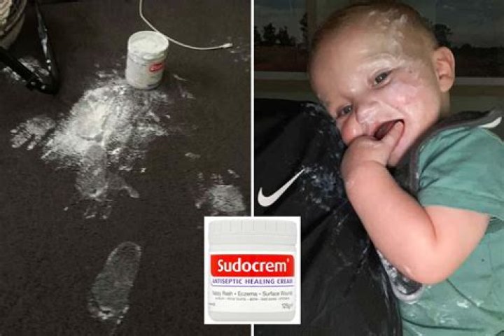 Mum suffers ‘worst cleaning nightmare’ after her son covers her black carpet and himself in Sudocrem