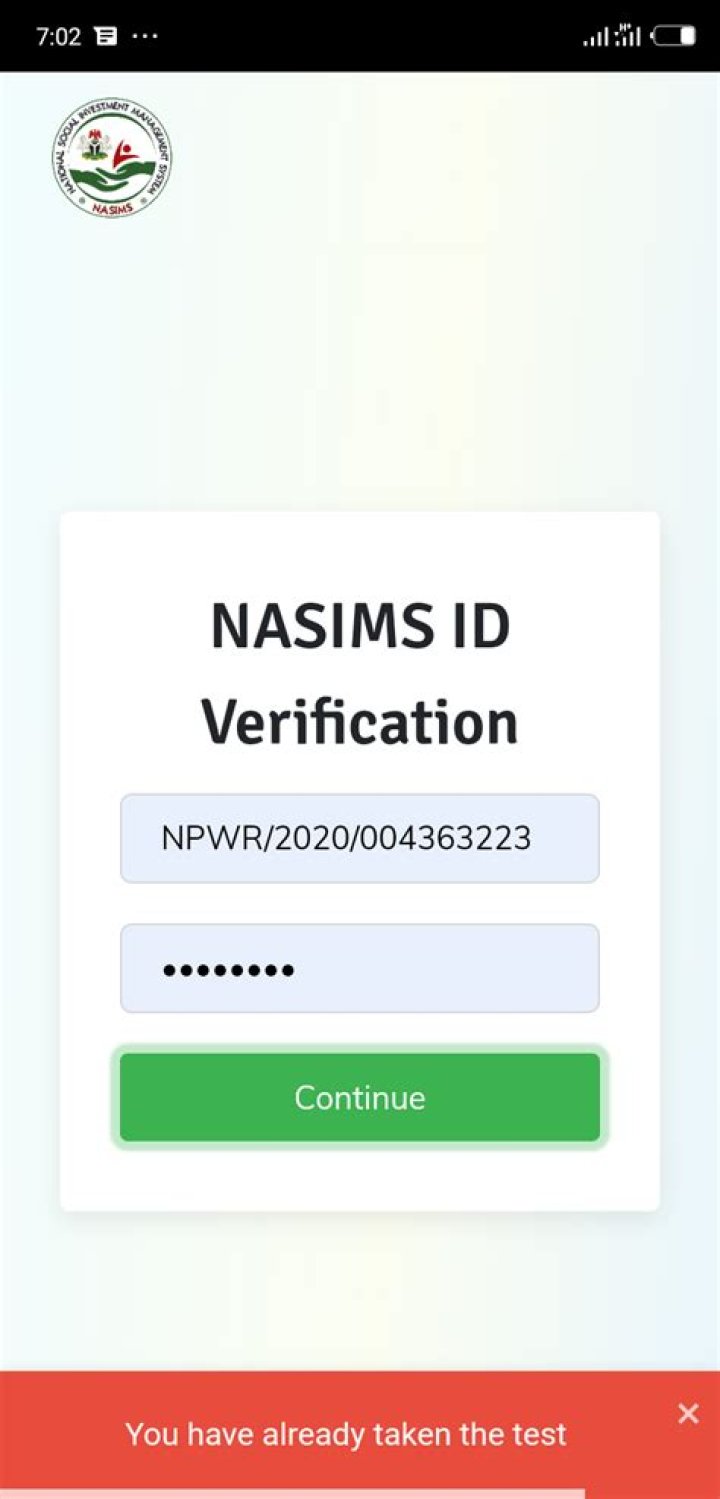 NASIMS Dashboard Login 2024 | nasims.gov.ng