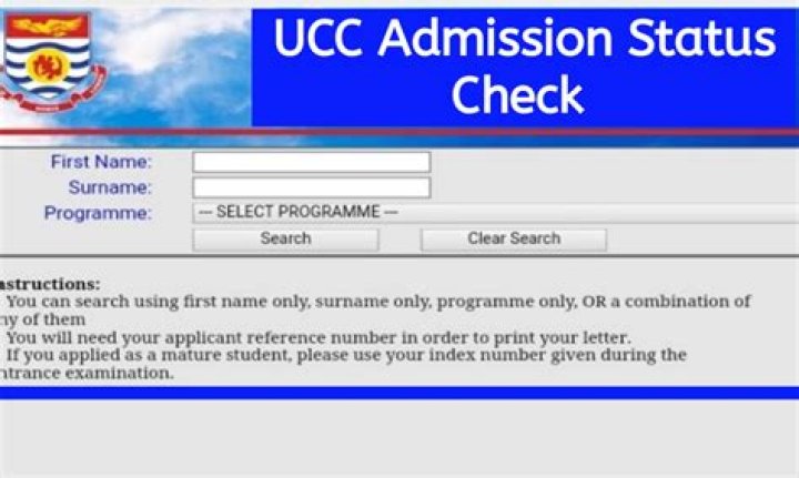 New: UCC Admission Status Checker Portal 2023/2024