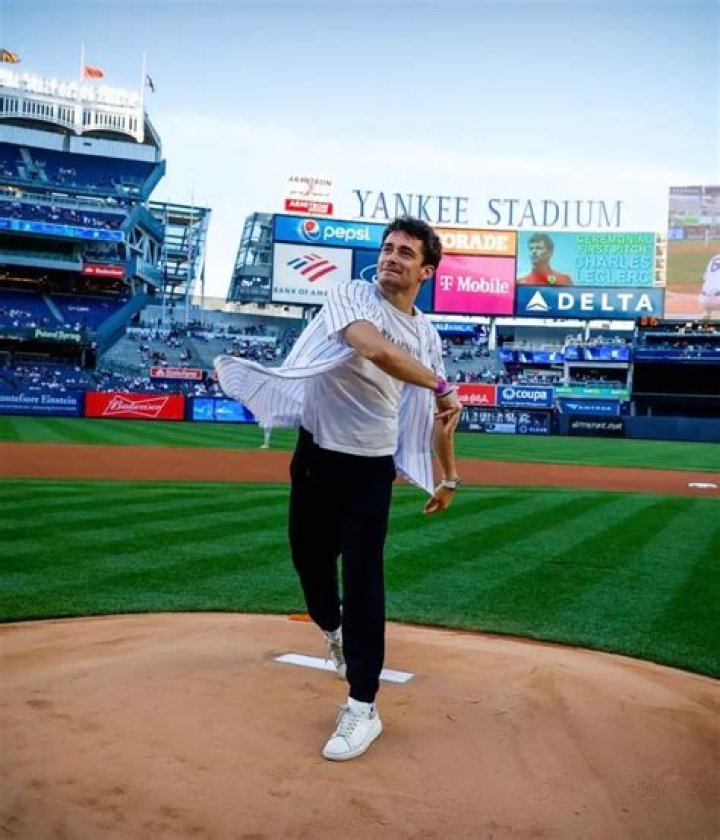New York Yankees confers Charles Leclerc with the ceremonial first pitch