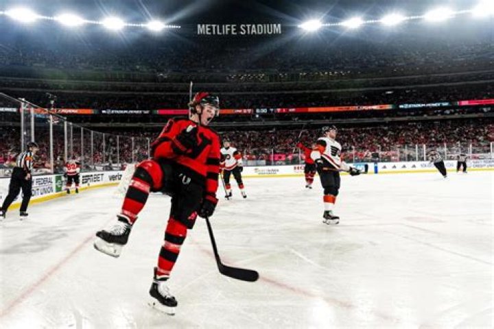 Nico Hischier scores twice as Devils beat Flyers 6-3 before 70,328 at MetLife Stadium