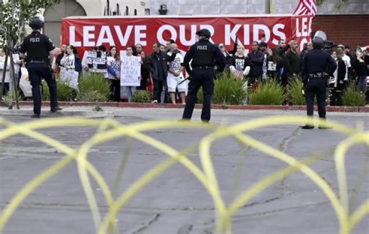 Protesters brawl as Southern California school district decides whether to recognize Pride Month