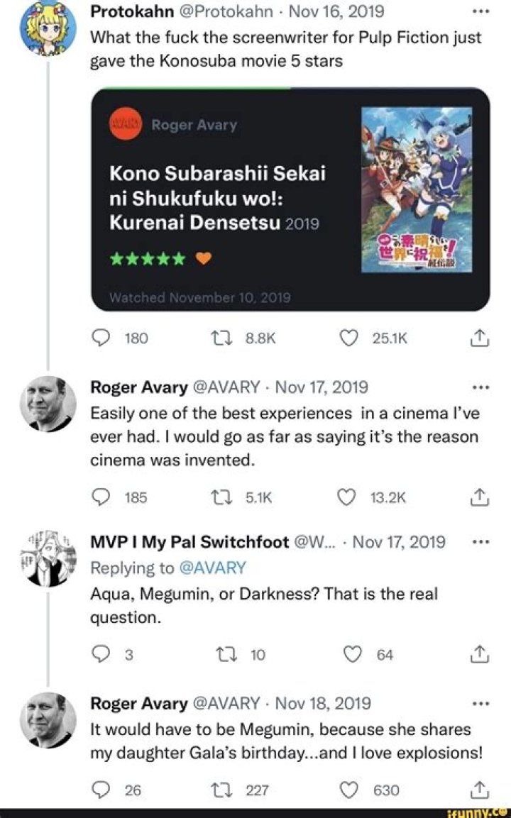 Roger Avary, Writer of Pulp Fiction, Comments on KonoSuba Review