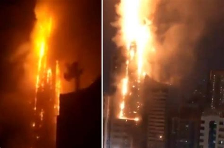 Sharjah fire: Huge blaze engulfs 48-storey residential skyscraper in Gulf emirate
